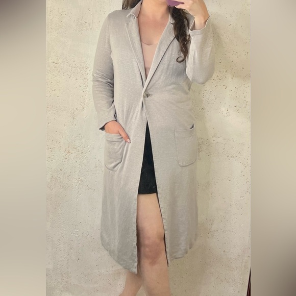 Soft Surroundings Go Lively Gray Cotton Modal Long Cardigan Size Small - Picture 1 of 12